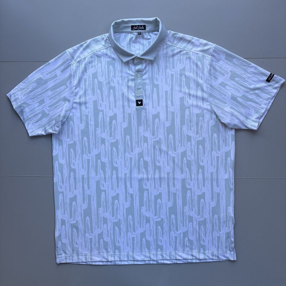 Bad Birdie Polo Shirt Men 2XL Desert Roads Saguaro Cactus Golf Preppy Stretch
